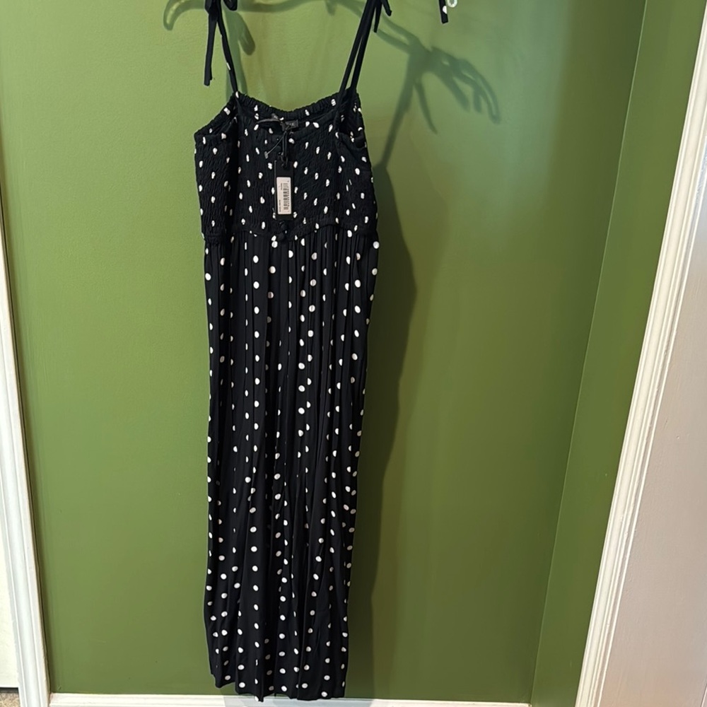 Kendall & Kylie Black Polka Dot coverup Maxi Dress, NWT